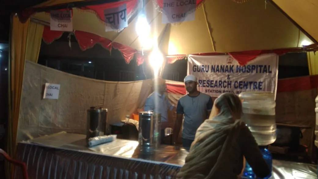 Late-night chai stall at the hospital gate